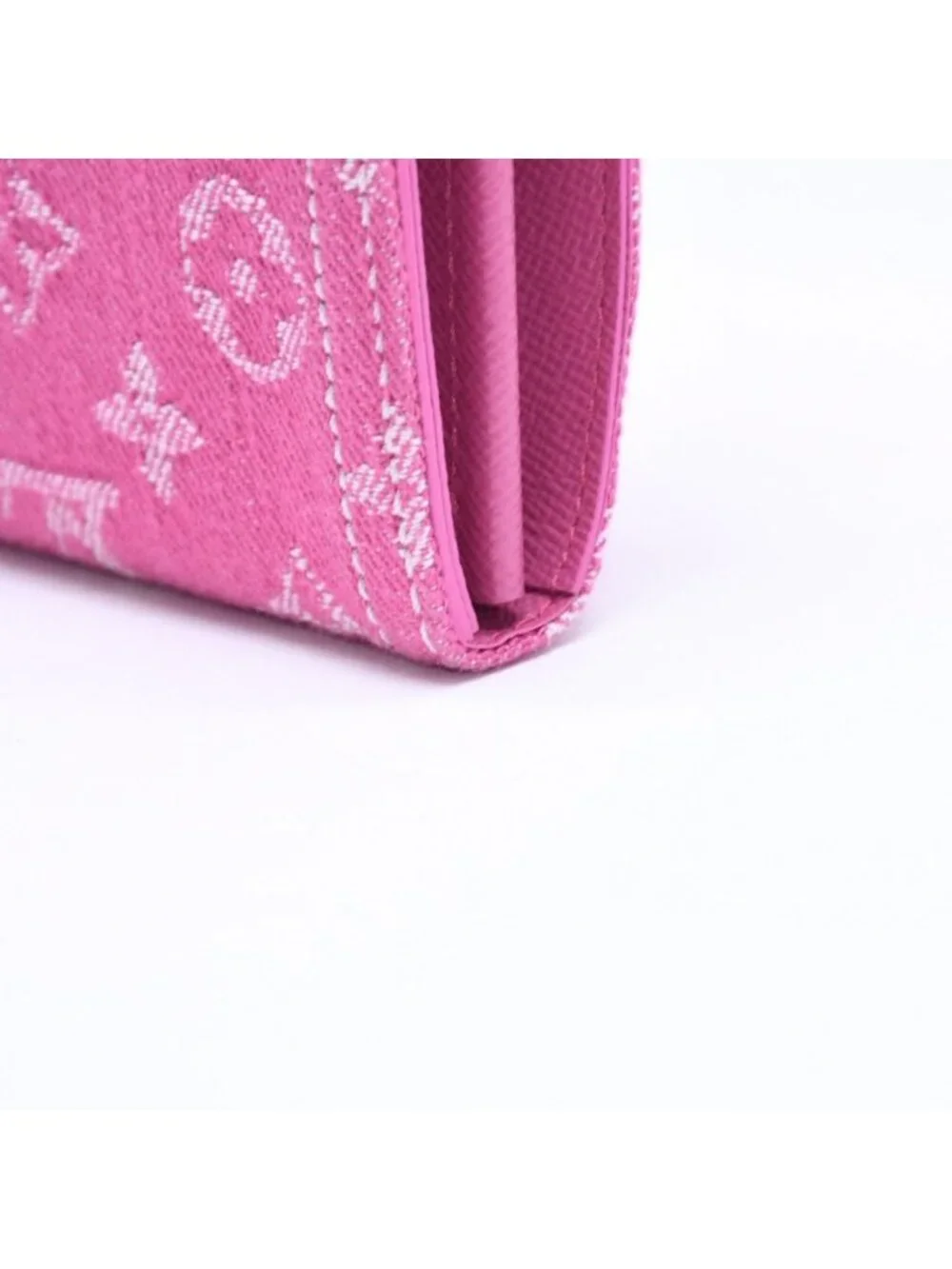 Louis Vuitton Monogram Jacquard Portefeuille Sarah Wallet Denim Fuchsia